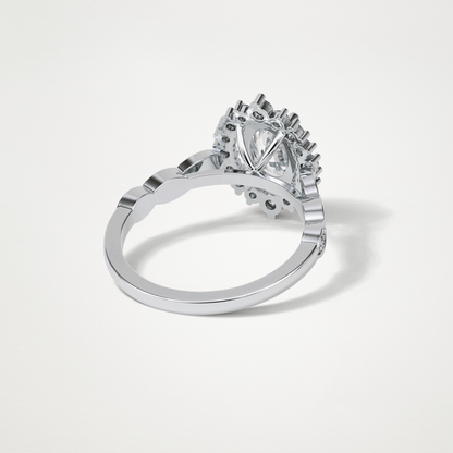 Oval Pave & Cluster Lab Grown Diamond Engagement Ring