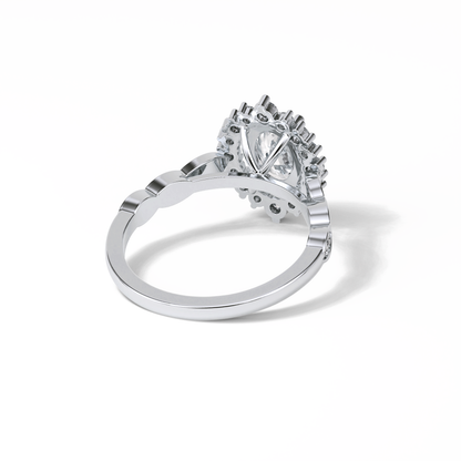 Oval Pave & Cluster Lab Grown Diamond Engagement Ring
