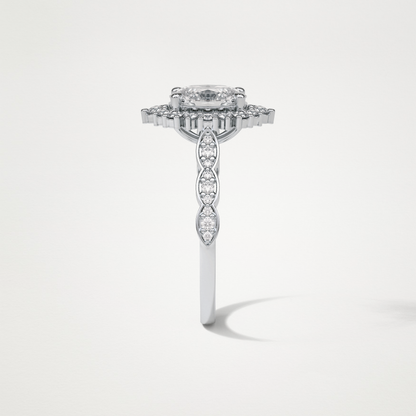 Oval Pave & Cluster Lab Grown Diamond Engagement Ring
