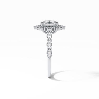 Oval Pave & Cluster Lab Grown Diamond Engagement Ring