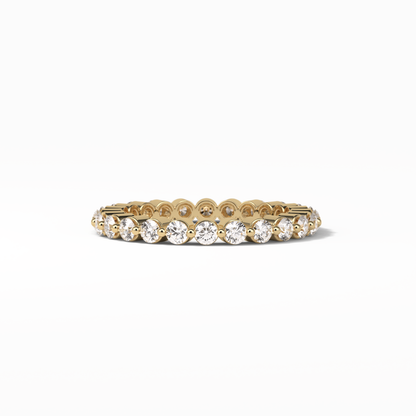 1.2 TCW Round Shaped Moissanite With Full Eternity Wedding Band 15