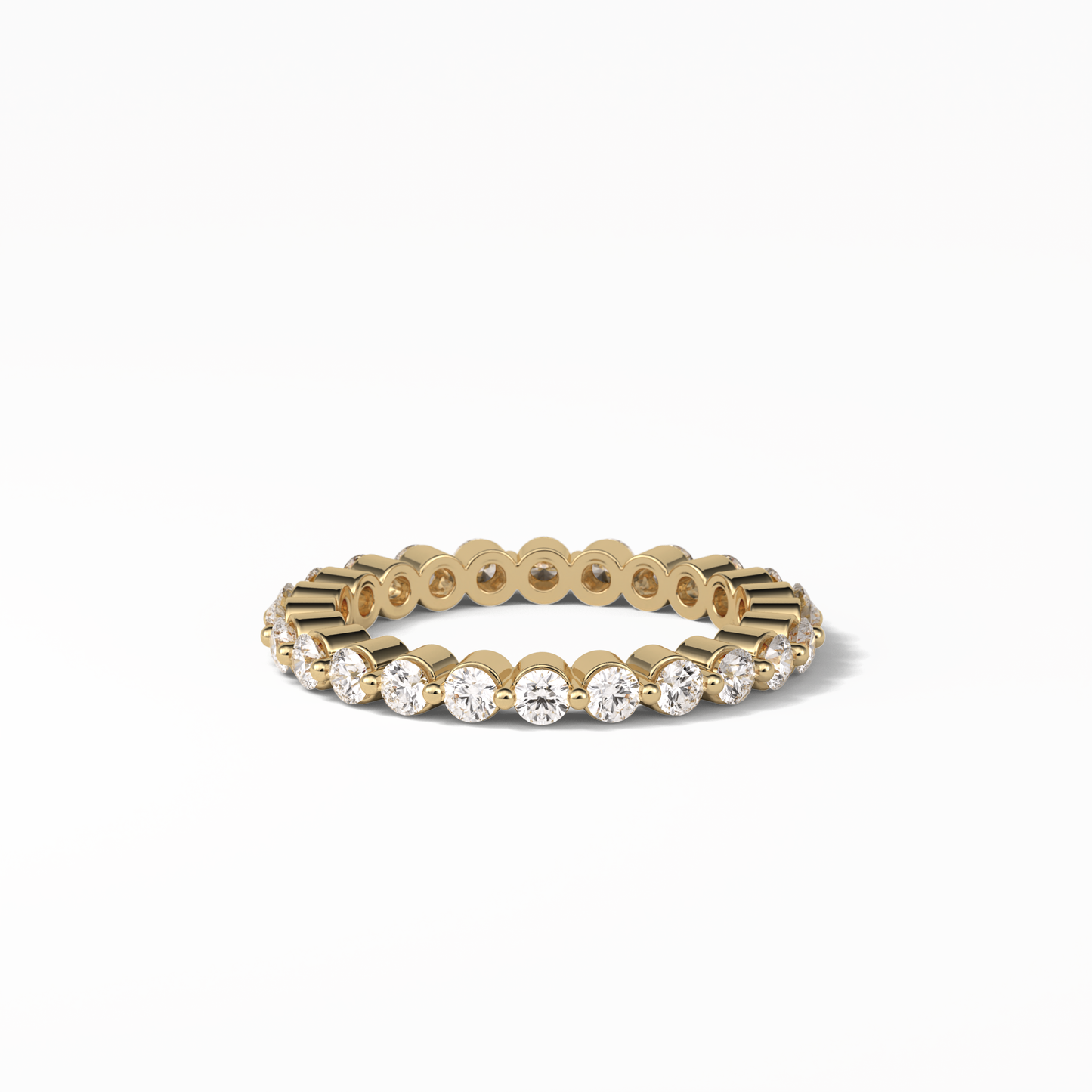 1.2 TCW Round Shaped Moissanite With Full Eternity Wedding Band 19