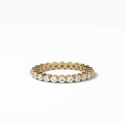 1.2 TCW Round Shaped Moissanite With Full Eternity Wedding Band 19