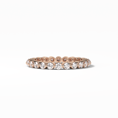 1.2 TCW Round Shaped Moissanite With Full Eternity Wedding Band 16