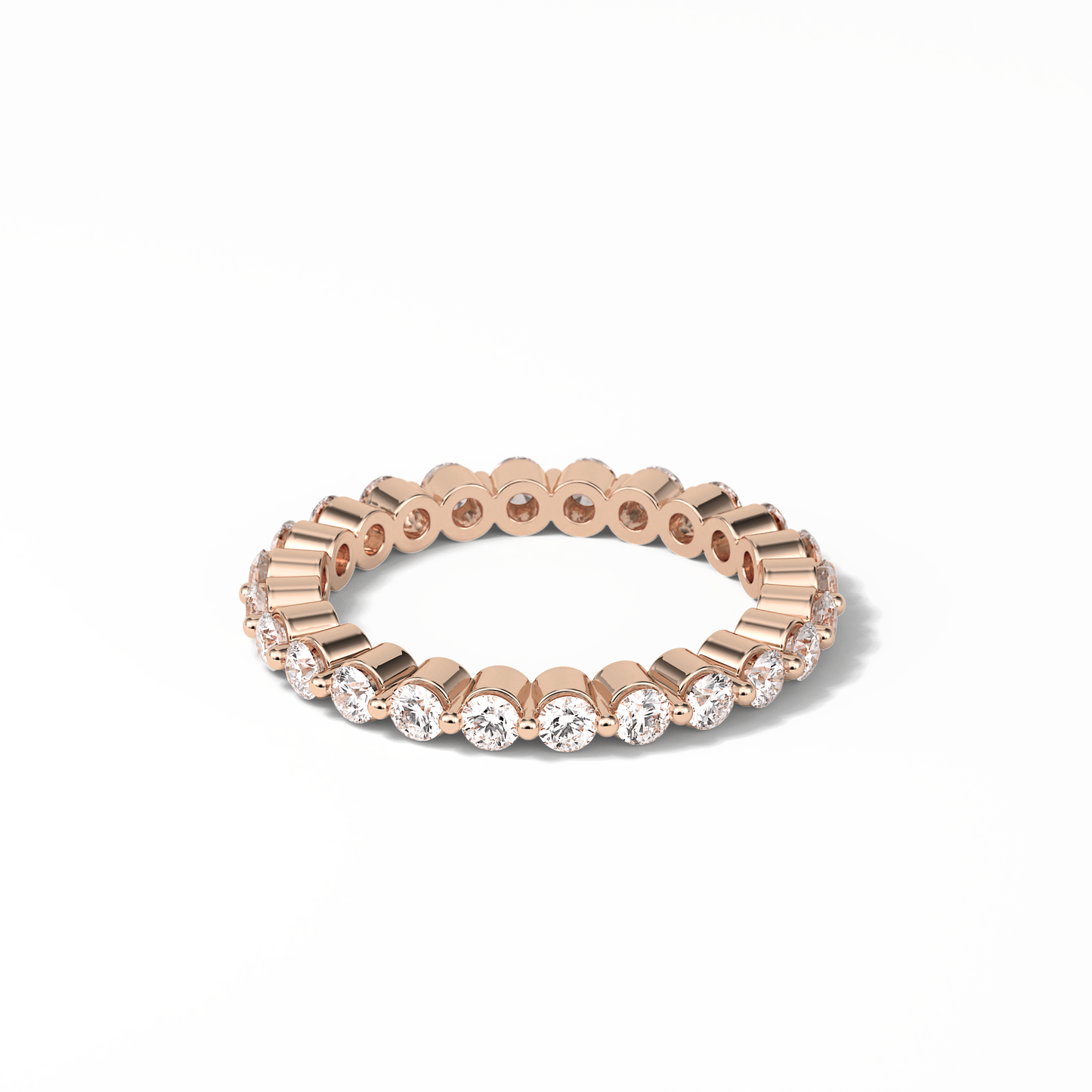 1.2 TCW Round Shaped Moissanite With Full Eternity Wedding Band 8