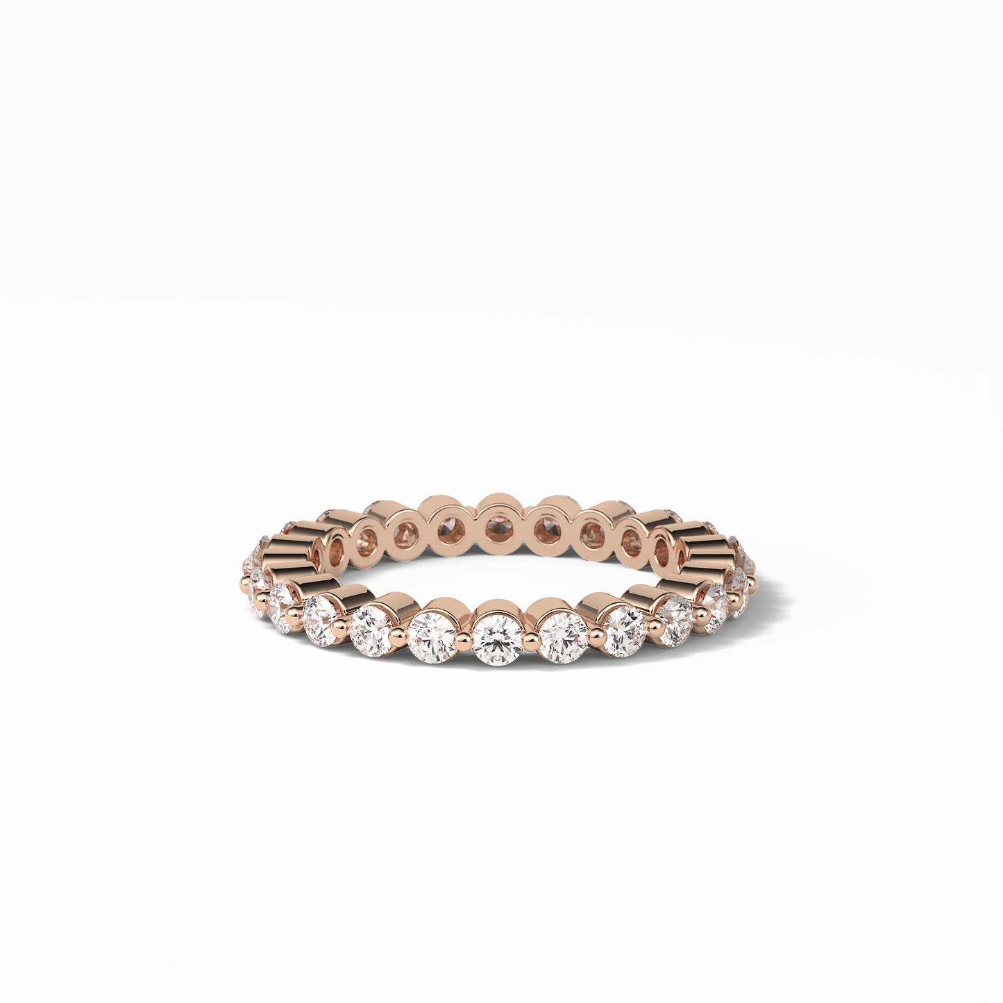 1.2 TCW Round Shaped Moissanite With Full Eternity Wedding Band 17