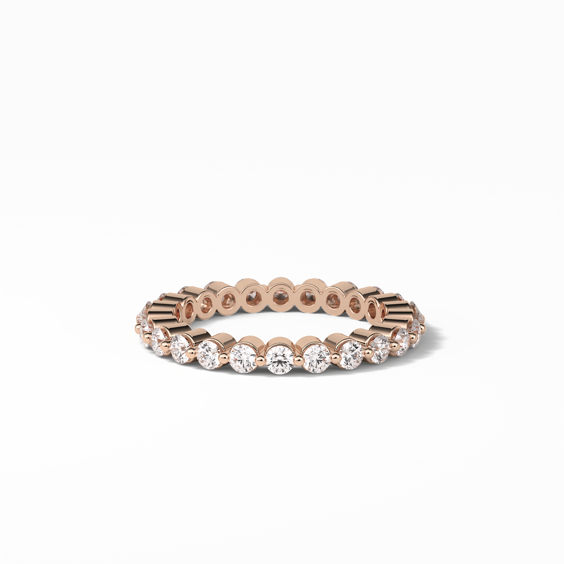 1.2 TCW Round Shaped Moissanite With Full Eternity Wedding Band 17