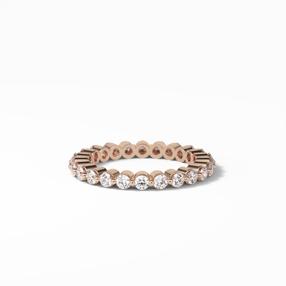 1.2 TCW Round Shaped Moissanite With Full Eternity Wedding Band 17