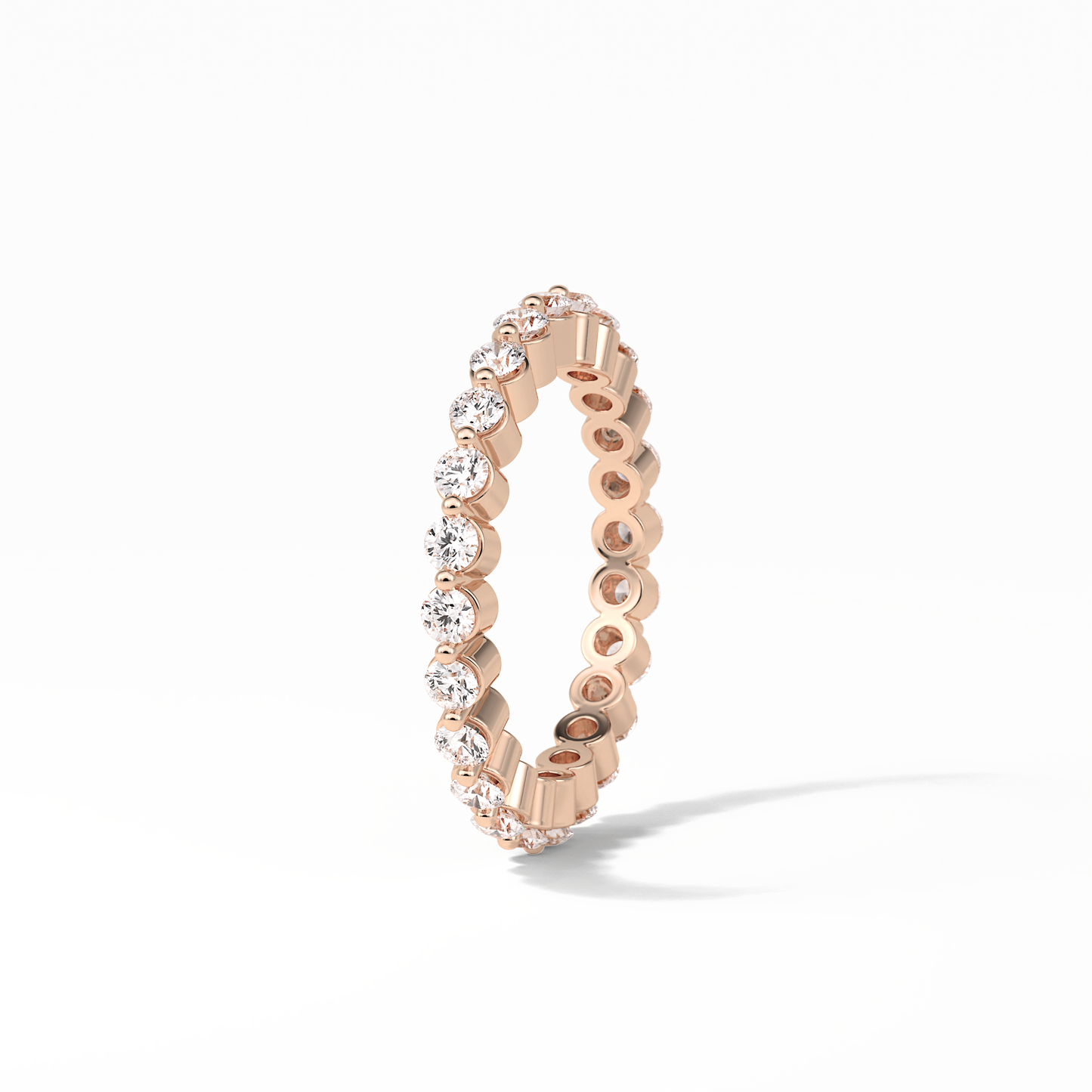 1.2 TCW Round Shaped Moissanite With Full Eternity Wedding Band 10