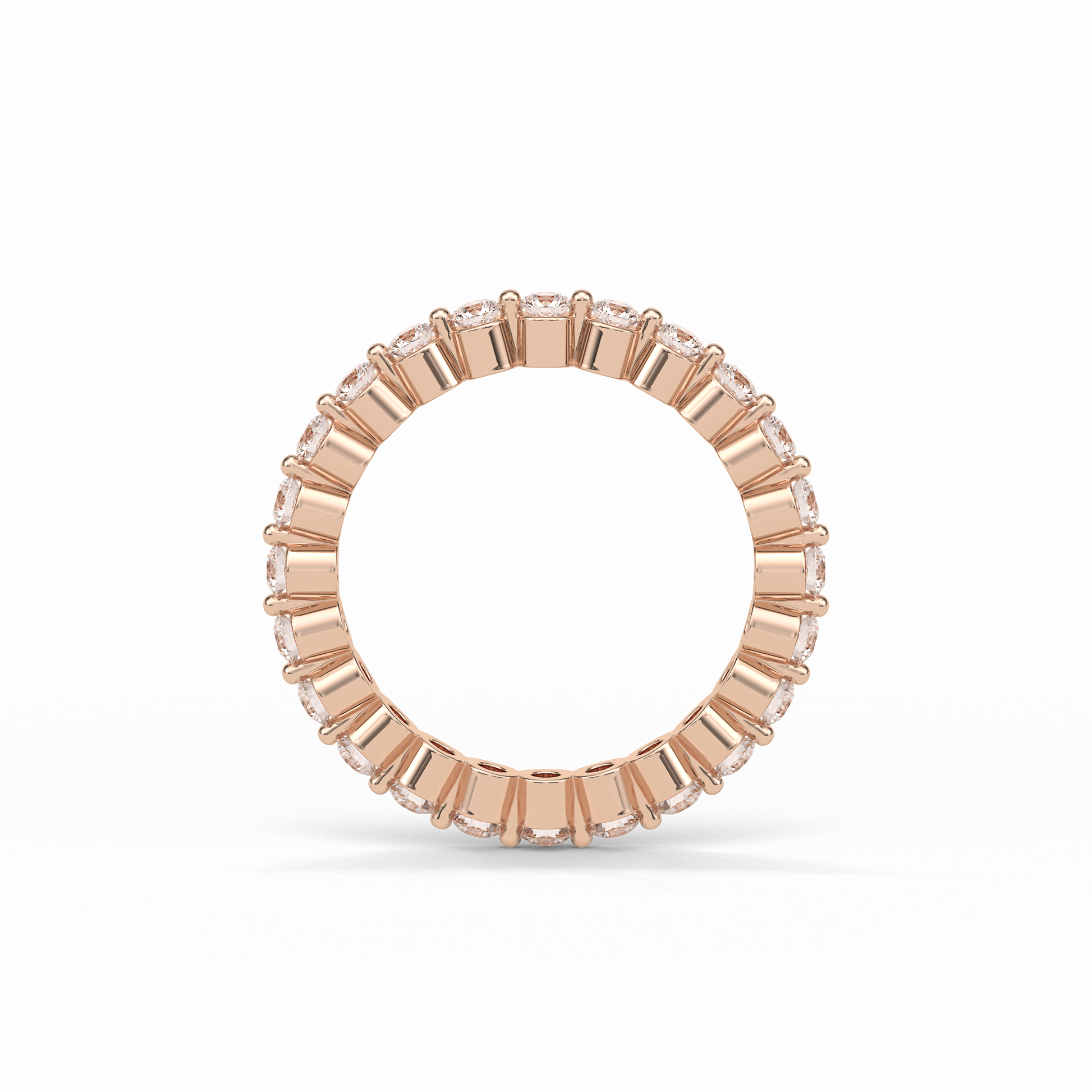 1.2 TCW Round Shaped Moissanite With Full Eternity Wedding Band 12
