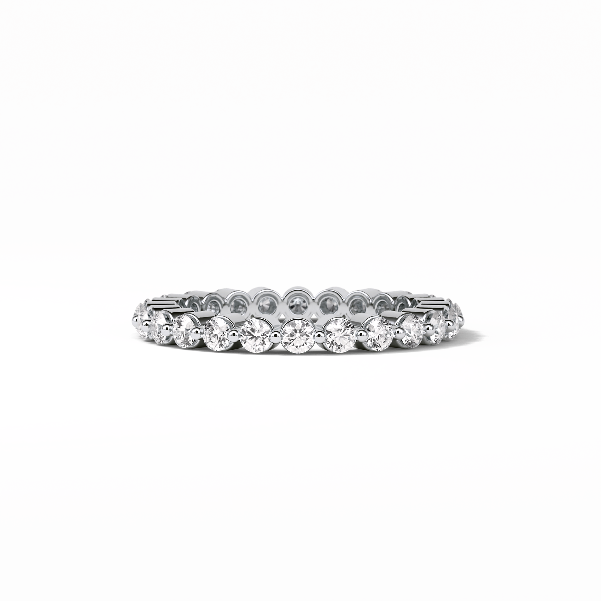 1.2 TCW Round Shaped Moissanite With Full Eternity Wedding Band 1