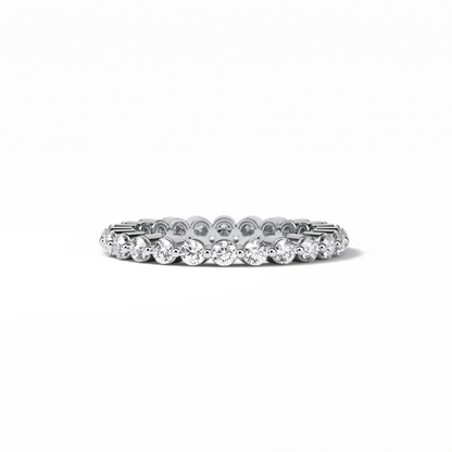 1.2 TCW Round Shaped Moissanite With Full Eternity Wedding Band 1