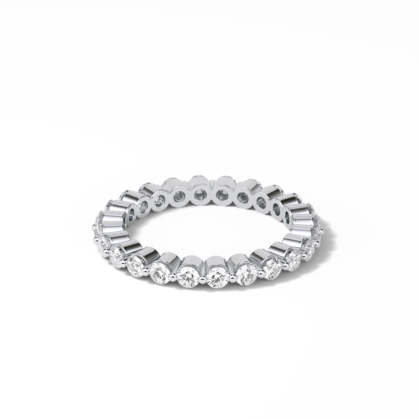 1.2 TCW Round Shaped Moissanite With Full Eternity Wedding Band 5