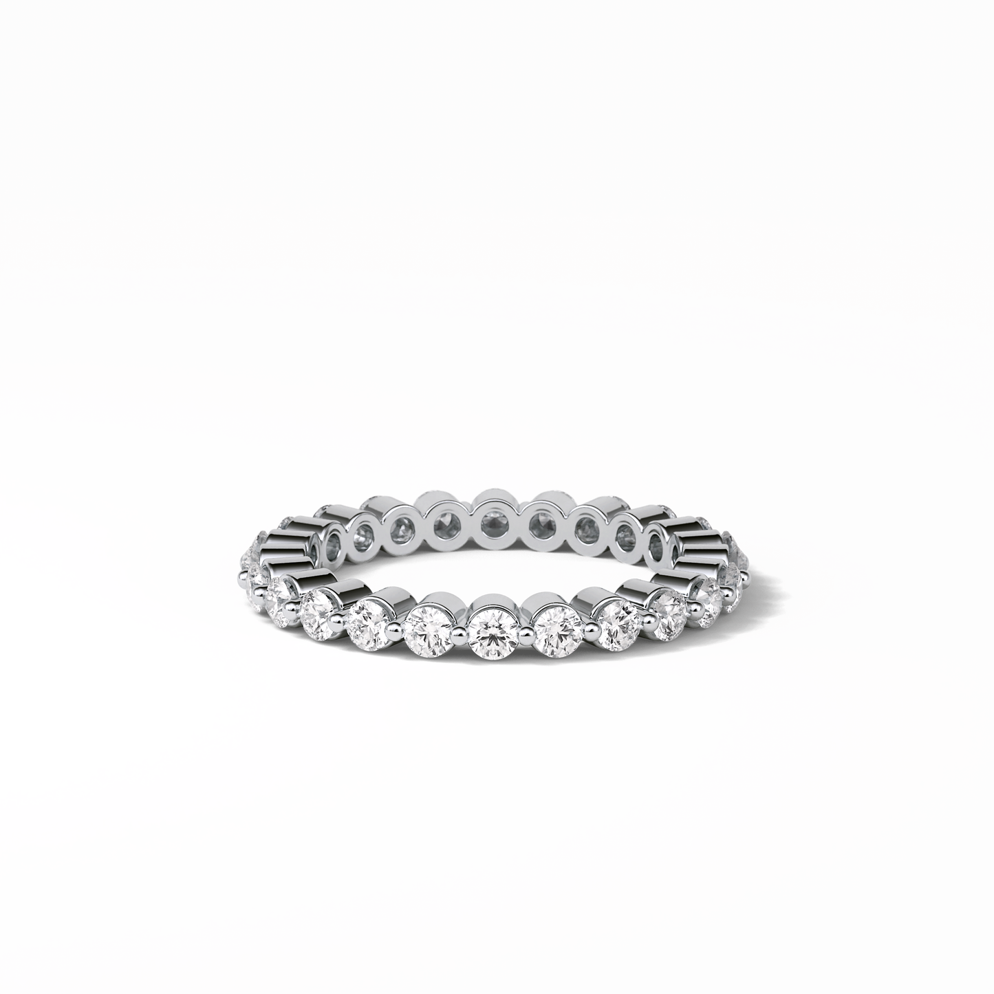 1.2 TCW Round Shaped Moissanite With Full Eternity Wedding Band 6