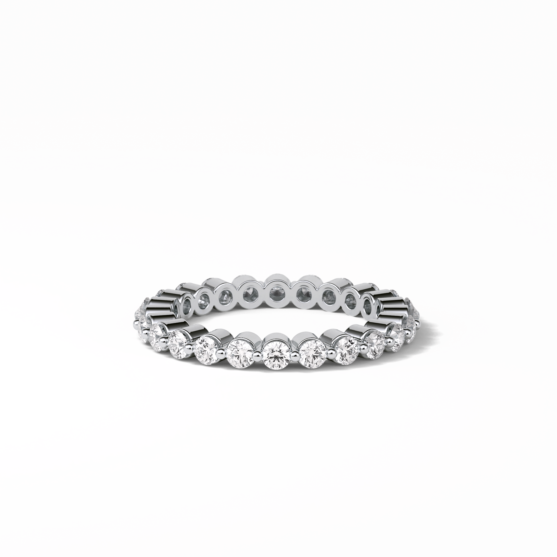 1.2 TCW Round Shaped Moissanite With Full Eternity Wedding Band 6