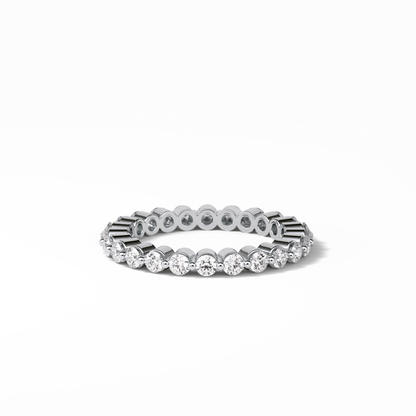 1.2 TCW Round Shaped Moissanite With Full Eternity Wedding Band 6