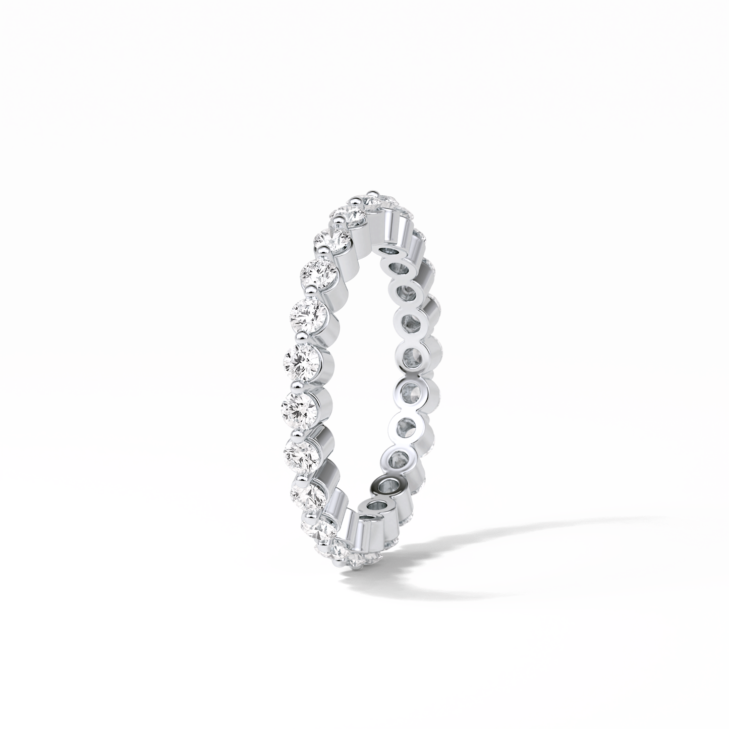 1.2 TCW Round Shaped Moissanite With Full Eternity Wedding Band 2