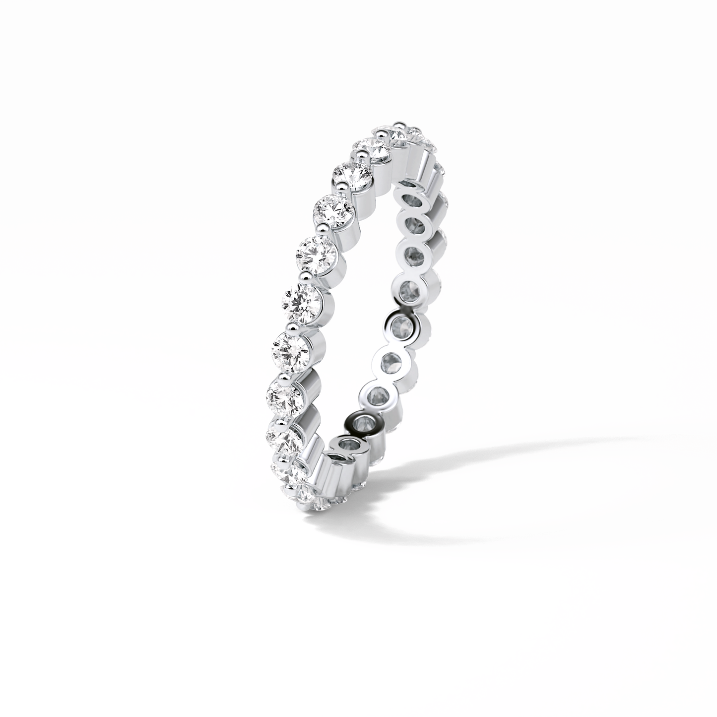 1.2 TCW Round Shaped Moissanite With Full Eternity Wedding Band 3