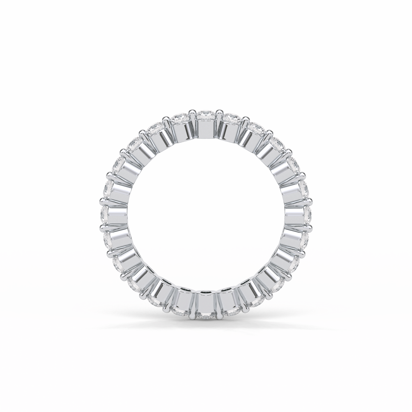 1.2 TCW Round Shaped Moissanite With Full Eternity Wedding Band 4