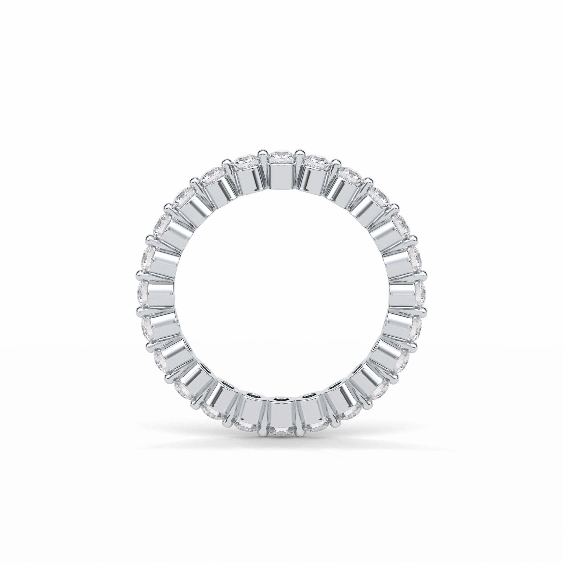 1.2 TCW Round Shaped Moissanite With Full Eternity Wedding Band 4