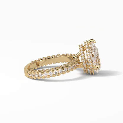 Pear Hidden Halo & Pave Lab Grown Diamond Engagement Ring