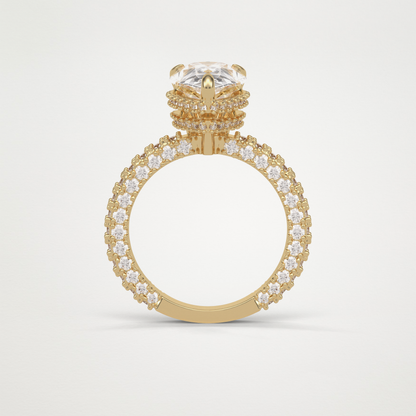 Pear Hidden Halo & Pave Lab Grown Diamond Engagement Ring