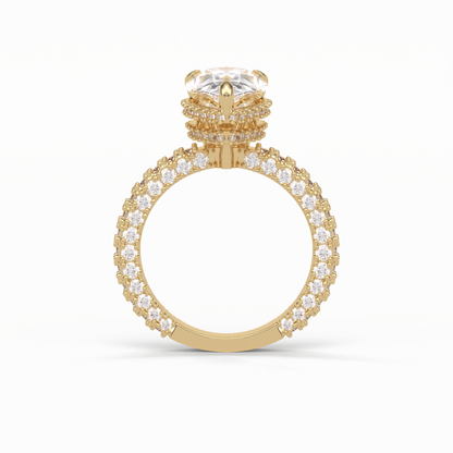 Pear Hidden Halo & Pave Lab Grown Diamond Engagement Ring