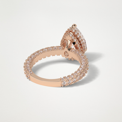 Pear Hidden Halo & Pave Lab Grown Diamond Engagement Ring