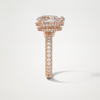 Pear Hidden Halo & Pave Lab Grown Diamond Engagement Ring