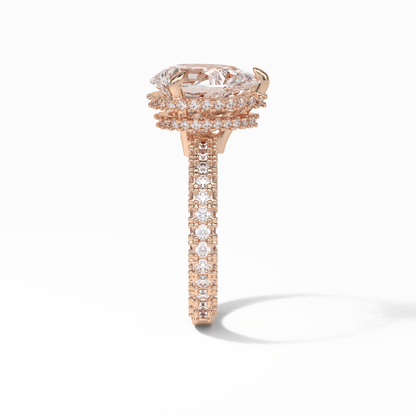 Pear Hidden Halo & Pave Lab Grown Diamond Engagement Ring