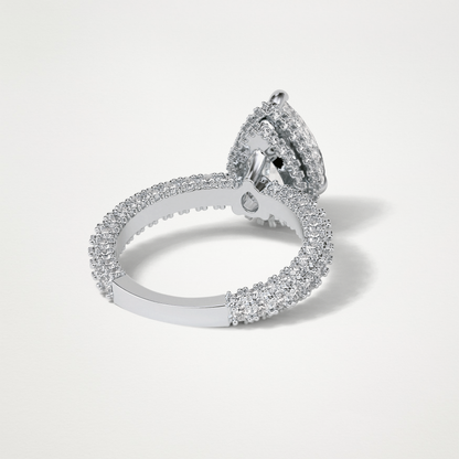 Pear Hidden Halo & Pave Lab Grown Diamond Engagement Ring