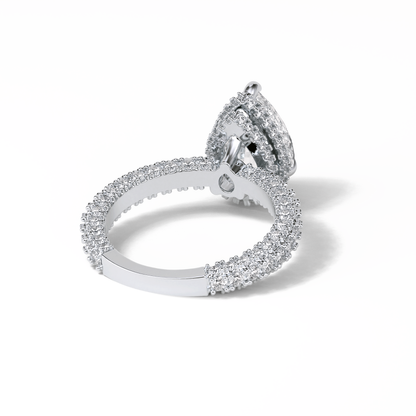 Pear Hidden Halo & Pave Lab Grown Diamond Engagement Ring