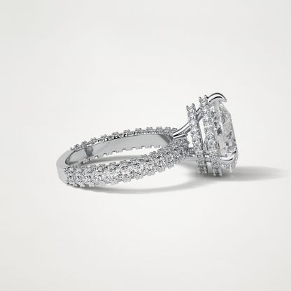 Pear Hidden Halo & Pave Lab Grown Diamond Engagement Ring