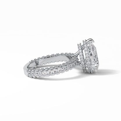 Pear Hidden Halo & Pave Lab Grown Diamond Engagement Ring