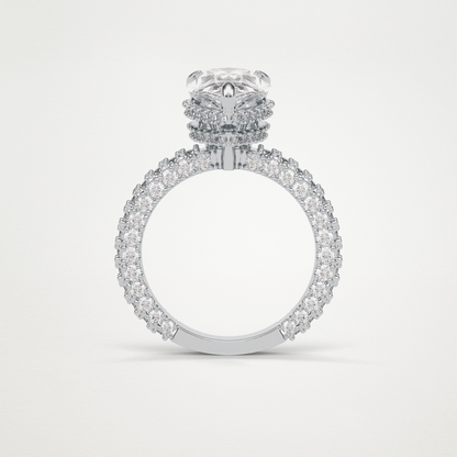Pear Hidden Halo & Pave Lab Grown Diamond Engagement Ring