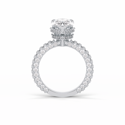 Pear Hidden Halo & Pave Lab Grown Diamond Engagement Ring