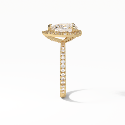 Pear Halo & Pave Lab Grown Diamond Engagement Ring