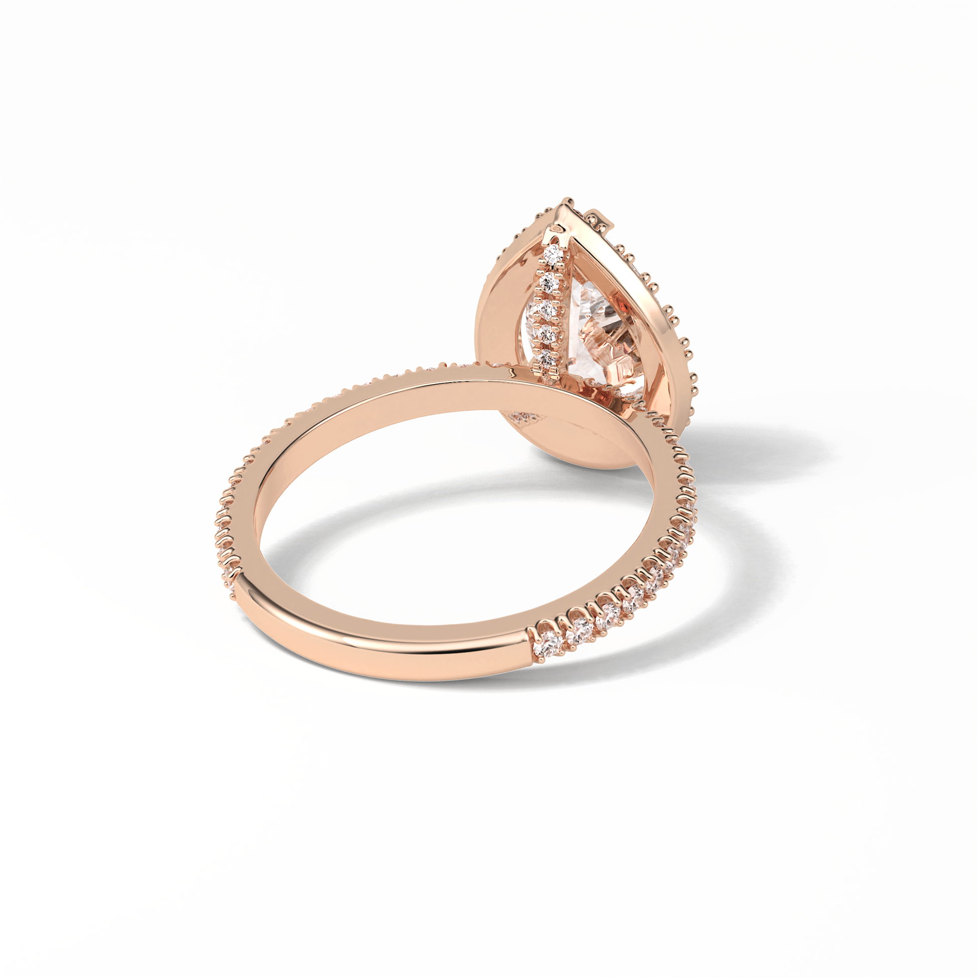 Pear Halo & Pave Lab Grown Diamond Engagement Ring