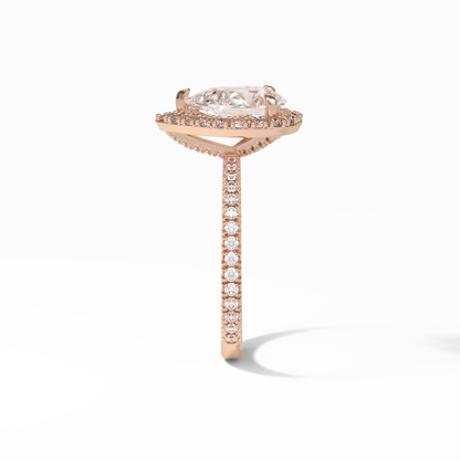 Pear Halo & Pave Lab Grown Diamond Engagement Ring