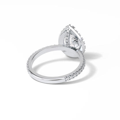 Pear Halo & Pave Lab Grown Diamond Engagement Ring