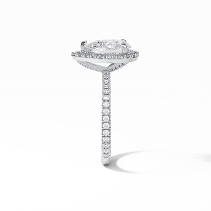 Pear Halo & Pave Lab Grown Diamond Engagement Ring