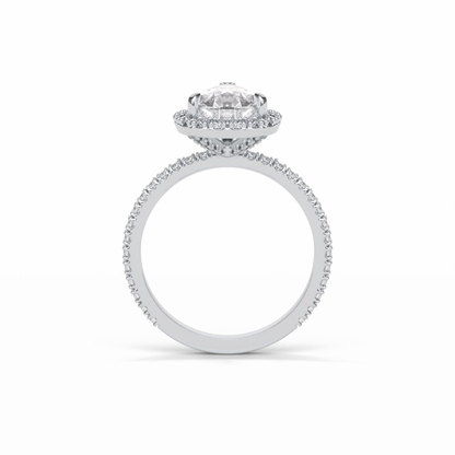 Pear Halo & Pave Lab Grown Diamond Engagement Ring