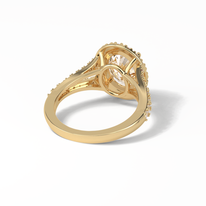 Oval Halo & Pave Lab Grown Diamond Engagement Ring