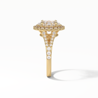 Oval Halo & Pave Lab Grown Diamond Engagement Ring