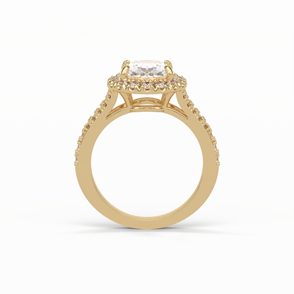 Oval Halo & Pave Lab Grown Diamond Engagement Ring