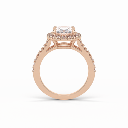 Oval Halo & Pave Lab Grown Diamond Engagement Ring
