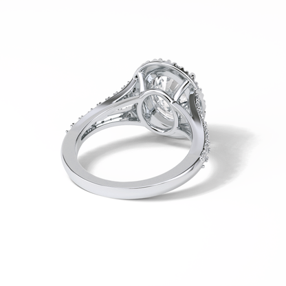 Oval Halo & Pave Lab Grown Diamond Engagement Ring