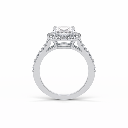 Oval Halo & Pave Lab Grown Diamond Engagement Ring