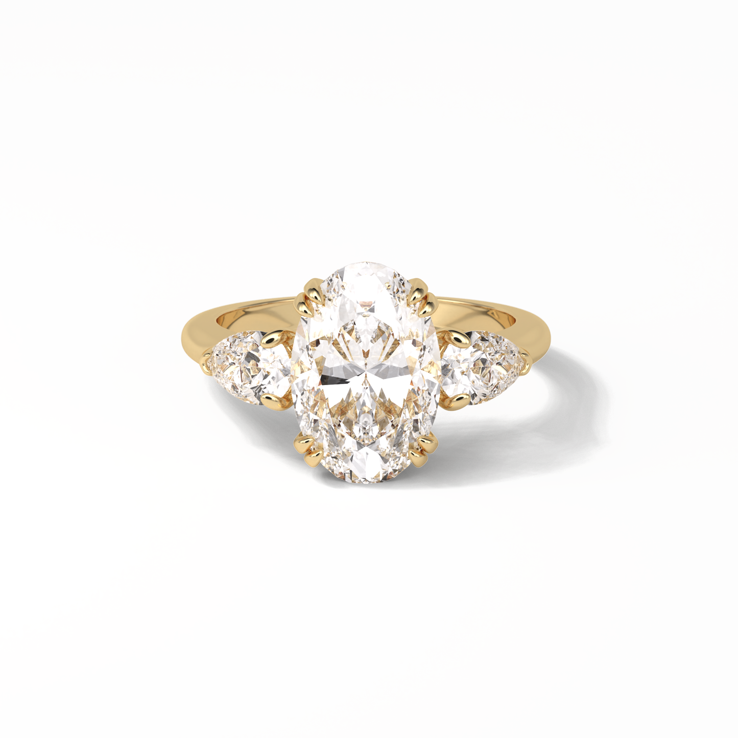 Oval Halo & Pave Lab Grown Diamond Engagement Ring