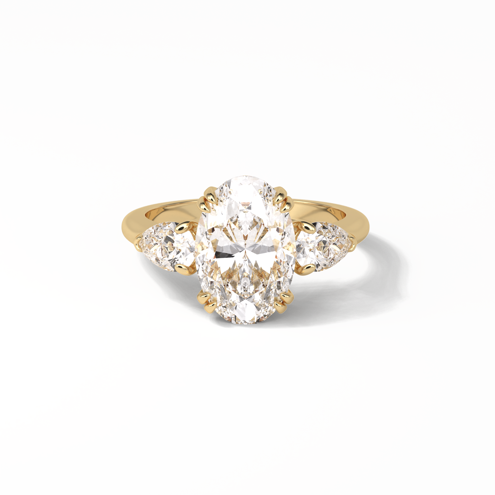 Oval Halo & Pave Lab Grown Diamond Engagement Ring